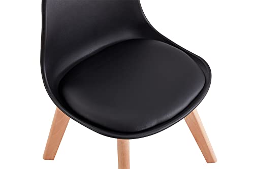 Printdraws Set Of 2 Sturdy And Stylish Kids Chairs - Solid Wood Legs, Ergonomic Design, And Floor Protection - Perfect For Any Living Space! (Black) #TOP4