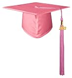 GraduationMall Doktorhut Studentenhut,Uni Abschluss Hut 2023 & 2022 Anhänger Quaste für die Abschlussfeier vom Hochschule,Abitur,Bachelor Hut Rosa