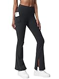 Einzigartiges Design: Zum ersten Mal verfügt die Imuga Bootcut Yogahose über einen seitlichen Schlitz-Reißverschluss am Bein, damit Sie beim Training leichter und schneller schwitzen können. Bietet mehr Bewegungsfreiheit und Komfort, kombiniert auch Mode und Bewegung. Dies wird ein neuer Modetrend.