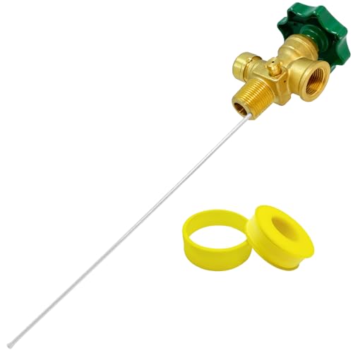 Propane Valve 100LB Propane Vapor Tank Service Valve Coupler with Manual & Automatic Bleeder Valve POL Connection Heavy Handle 10.2 Dip TubeFits for Grill Heater RV Fryer Outdoor Propane Setups.