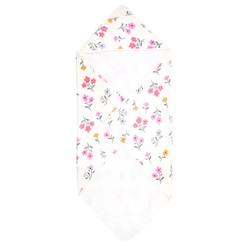 Image of Stephan Baby Hooded Towel - Playful and Soft 100% Cotton Velour Terry Cloth, 29 inch Square, Floral