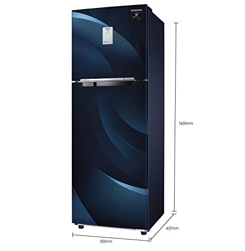 Image of Samsung 265 L 3 Star Inverter Frost Free Double Door Refrigerator(RT30A3A234U /HL,Rythmic Twirl BLUE)