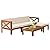 5-Piece Acacia Wood Outdoor Sofa Set Patio Bistro Set Furniture Outdoor Chat Conversation Table Chair Set with Water Resistant Cushions and Coffee Table for Beach Backyard Garden
