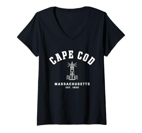 Womens Cape Cod Beach Massachusetts Vacation Cape Cod Wedding V-Neck T-Shirt