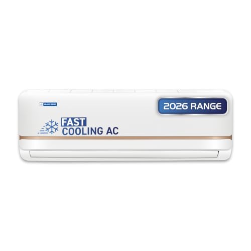 Image of Blue Star 1 Ton 2 Star, New Star Rated, Fixed Speed Split AC (Copper, Comfort Sleep, Turbo Cool, Blue Fins, Self Diagnosis, FA212TXU, White)