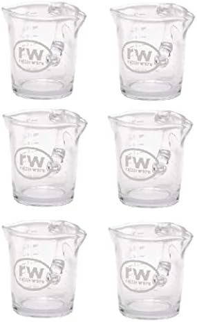 Rattleware 3-Ounce Espresso Shot Glass Pitcher, Double Spouted Shot Glass, Genuine Barista Measuring Cup (6)