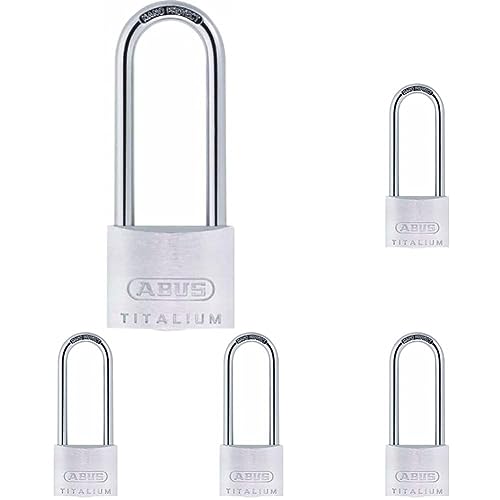 ABUS Vorhängeschloss Titalium 64TI/40 gl.-6412 - gleichschließend - Kellerschloss mit Schlosskörper aus Spezial-Aluminium - gehärteter Stahlbügel - ABUS-Sicherheitslevel 5