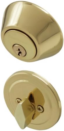 Honeywell 8111009 Single Cylinder Deadbolt, Polished Brass