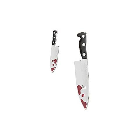 Jeni-Sely Vintage Handmade Punk Knife Style Kitchen Knife Earrings Drop Earrings Halloween Jewelry (silver stud) Cover