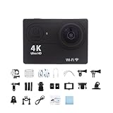 Kamera akcji 4K Ultra HD, wodoodporna kamera sportowa z szerokim kątem 170°, ekran 2,0 cala, karta 32 GB(32G Card; Giallo)