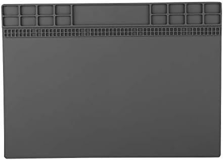 Lazmin Soldering Silicone Pad Mat, Heat Insulation Repair Maintenance Platform for Phone Repair service Magnetic Heat Solder 350MM*250MM(Gray)