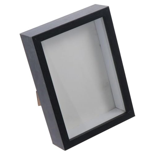 gifthub Shadow Box Frame, Multi-Size Wooden Photo Frame for Dried Flower, Rectangular Glass Display Case for Flora Ticket Crafts, Desktop Decoration Accessories(Black,5 x 7 inch)