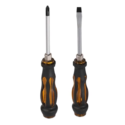 Lawazim Screwdriver Set -2 Piece- Heavy-Duty Phillips and Flathead with Ergonomic Handle Design - Screwdriver Kit for DIY Home Improvement Repair Maintenance Mechanic Workshop and Household Tasks