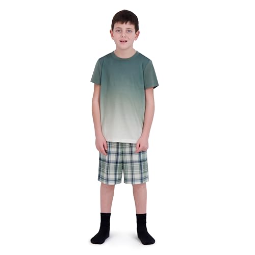 Image of US Angels Pajamas Set for Boys, 4-Piece Set, Short Sleeve Shirt with Pajama Shorts
