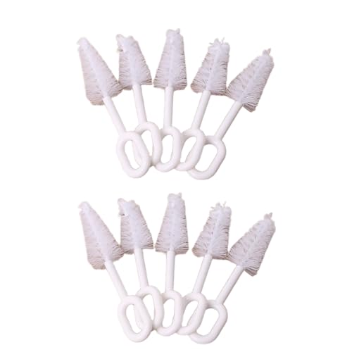 10-Piece White Pacifier Cleaning Set - Professional Nipple Brushes for Baby Care and Feeding Accessories