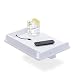 Bedside Caddy Shelf - Sturdy Bunk Bed Or Dorm Room Tray Organizer for Remote Control, Drinks, Laptop, Ipad, and Electronics - Hanging Wooden End Table with Charger Cord Slots (White)