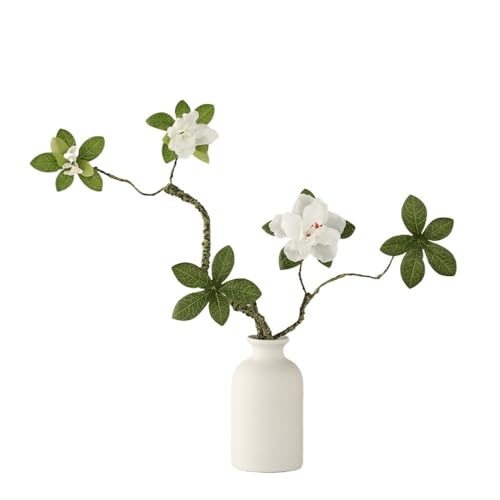 Azalée artificielle en pot YRYRYW plante décorative avec vase en céramique pour salon