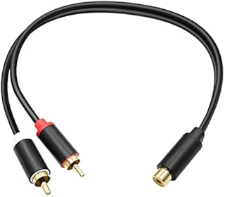 YACSEJAO RCA Splitter Cable RCA Y Adapter Connector 1 Female to 2 Male RCA Extension Cable for Subwoofer, Speaker, AMP, Turntable, Receiver, Home Theater