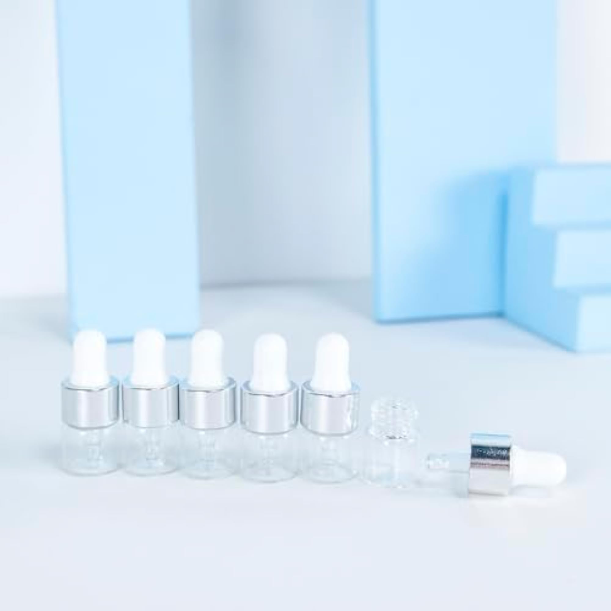 50PCS Clear Glass Bottles with Eye Droppers