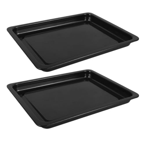 Distribución uniforme del calor con estas 2 bandejas de horno de esmalte negro comercial