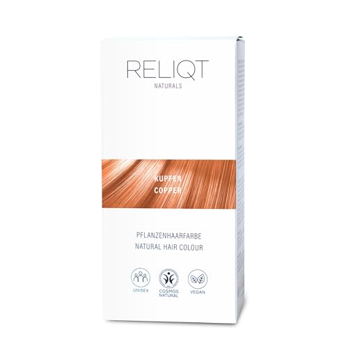 RELIQT Naturals - Pflanzenhaarfarbe Pulver Kupfer 100% natürlich & permanent 100 g – Haarfarbe für gründliche Grauhaarabdeckung & gesunden Glanz – Naturkosmetik Haarfärbemittel zusatzstofffrei