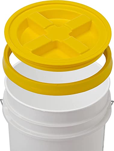 Gamma2 Gamma Seal Lid for Utility Buckets - Fits 3.5, 5, 6 & 7 gallon buckets, Yellow, Made in USA — view 3
