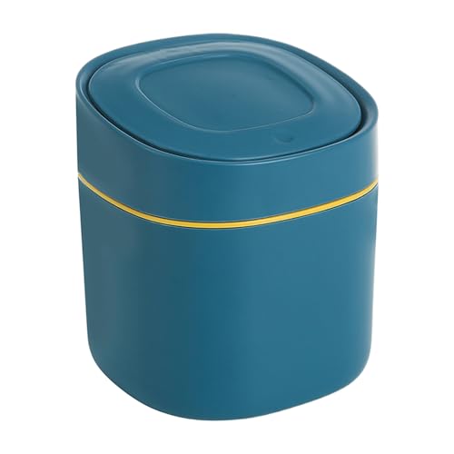 Genérico Papelera De Escritorio,Papelera Pequeña Con Tapa Para Oficina - Organizador Compacto Para Cosméticos Y Almacenaje Doméstico, Para Baño, Dormitorio Y Estudio