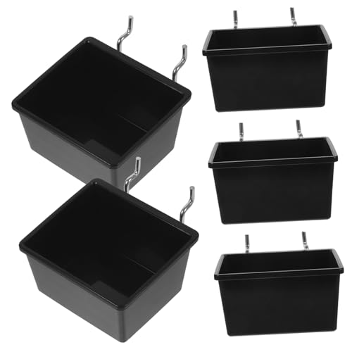 Sewroro 5 pièces Boîtes de Rangement pour Panneaux Perforés Noir Accessoires Organisateurs pour Atelier et Garage Bacs Utilitaires Robusts et Faciles à Installer