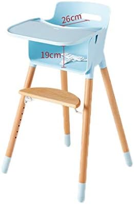 Portable High Chair, Space Saver High Chair Unisex Convertible Solid Wood Multifunction Eat Play Learn Baby Table for Toddler Comfortable High Seat, for 0-4 Years Old (Color : B)