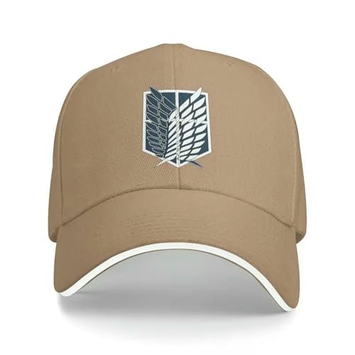 Image of Gyios Bucket hat Cap Attack On Titan Baseball Unisex, Wings of Freedom Snapback Adjustable Daily Mikasa Print-Khaki-Adjustable