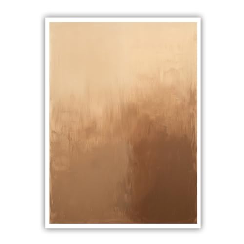 Art mural moderne affiche abstraite marron dégradé 40x50cm sans cadre pour chambre chic
