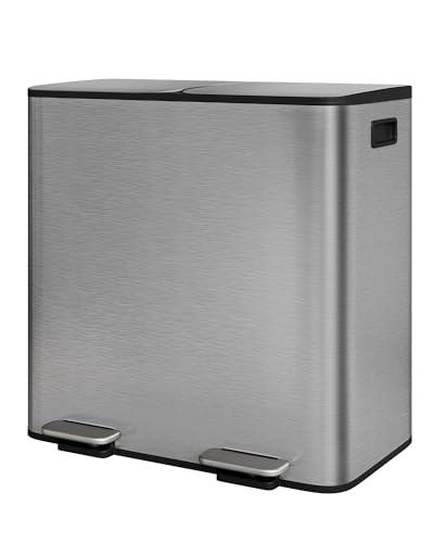 GarveeHome 2x10.6 Gal Stainless Steel Double Trash Can
