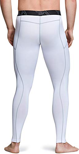 Calça masculina de compressão térmica TSLA, leggings esportivas e calças de corrida, calça de camada