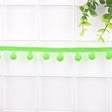 Anevous 5 Yards Pompon Borte Fransenbesatz, Pom Poms Bommelborte, Nähband Crafts Pompons Basteln, Fringe Pompoms für DIY Kleidung Vorhänge Party Zuhause Dekoration,Hellgrün A