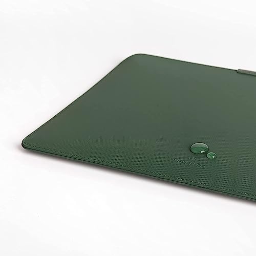 Comfyable Slim Protective Laptop Sleeve 13 Inch Exclusively Compatible With Macbook Air M1 & Macbook Pro 13 Inch M1 & M2, Magnetic Closure, Coated Canvas Semi-Rigid Mac Cover Case, Green #TOP6