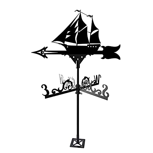 Girouette bateau pirate en métal pour animer la cour et le patio au fil du vent