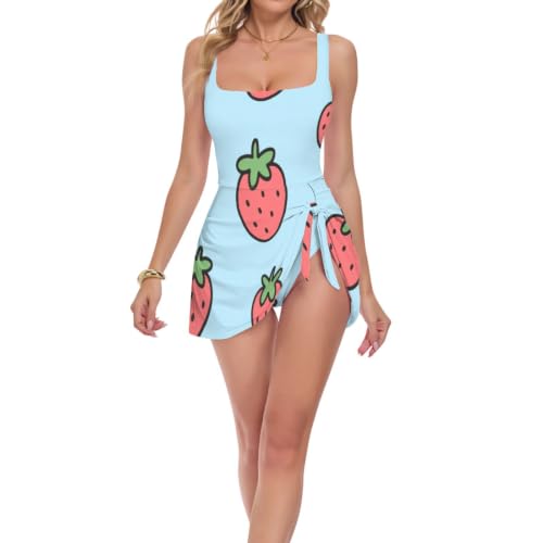 Maillot de bain gainant bleu résolvant les complexes ventre plat fraise