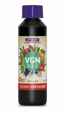 Atami - Veganic Fertiliser 4-PACK - Kit completo de fertilizantes veganos - 4 X 250 ml - Abonos orgánicos, ecológicos y naturales para todas las fases del cultivo de plantas