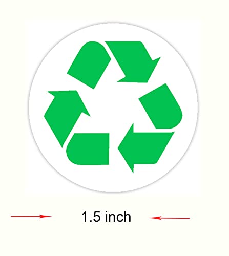 Pop Resin 1.5" Inch Recycle Logo Stickers Round Recycling Symbol Labels Self Adhesive Indoor And Outdoor Stickers 500 Per Roll #TOP1