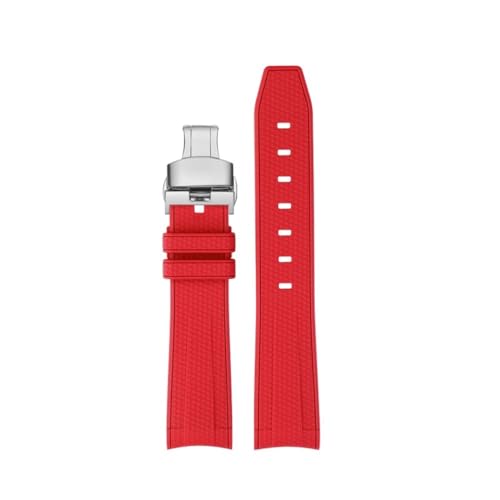 Bracelet de montre en silicone incurvé anti-transpiration caoutchouc noir BBK confortable