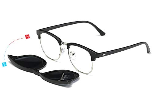 Image of 6 In 1 Polarized Magnetic Clipon Rectangular UV Protected Sunglasses Eye Glasses With 400 Night Vision Men Women Unisex