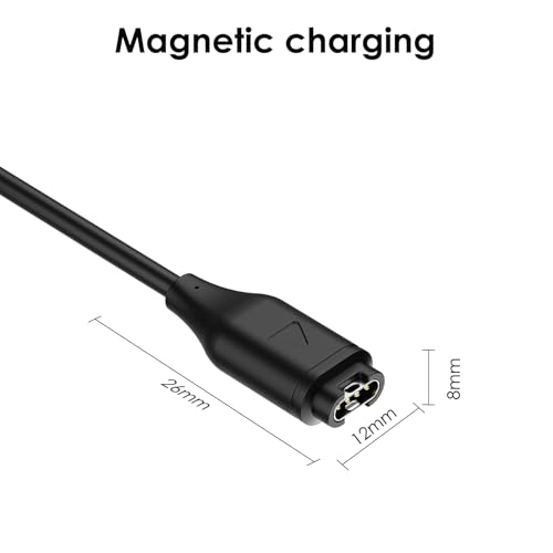 Simpeak 2 Stück Ladegerät Kompatibel mit Garmin Vivoactive 6/5/4/Fenix 8/7/6/Forerunner 165/Venu 3/Approach/Quatix/Vivomove/Instinct, 100cm Ersatz USB Ladekabel und Type C Ladekabel, Schwarz