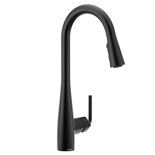Moen Crisan Single Handle Pulldown Kitchen Faucet Featuring Power Boost and Reflex Docking System, Matte Black, 87237BL by Moen - Used condition - US$172.93