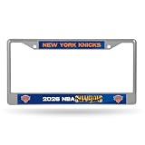 Rico Industries NBA Basketball New York Knicks 2026 NBA Champions 12" x 6" Chrome Frame with Decal Inserts - Car/Truck/SUV Automobile Accessory