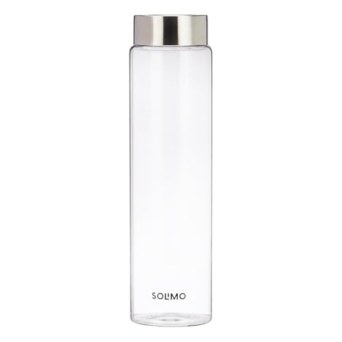 Amazon Brand - Solimo Borosilicate Glass Fridge Bottle with Leak Proof Sporty Stainless Steel Cap | 1000 ml (B0CT2H7SXL) Amazon Price History, Amazon Price Tracker