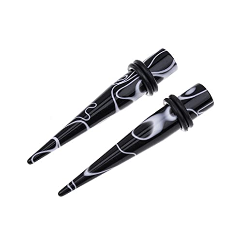 Memsion Ear Stretching Kit 50 Pieces 14Gauges-00Gauges Earrings Piercing Kit Marble Gauges For Ear #TOP3