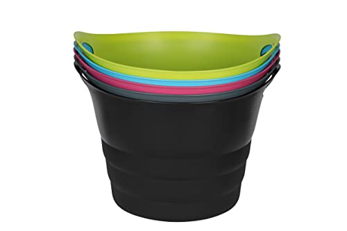 Kreher Set: 2 x Mehrzweckkorb 42 Liter, flexibel und strapazierfähig (Schwarz)