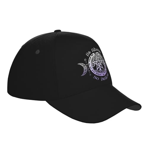 Wiccan Pagan Witch Tripple Moon Pentagram Baseball Hats for Men and Women - Classic Adjustable Hats3