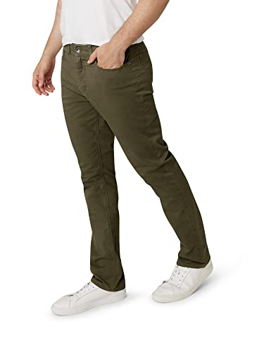 Chaps Men's Khaki Pants - Slim Fit Comfort Stretch 5 Pocket Pant - Casual Chinos With Flex Waistband For Men, Size 38W X 32L, Olive #TOP1