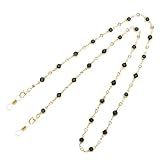 Nuvielle Sunglasses Chains for Women Eyeglass Chains Colorful Beads Reading Glasses Neck Cord Spectacle Strap Holder (Black)